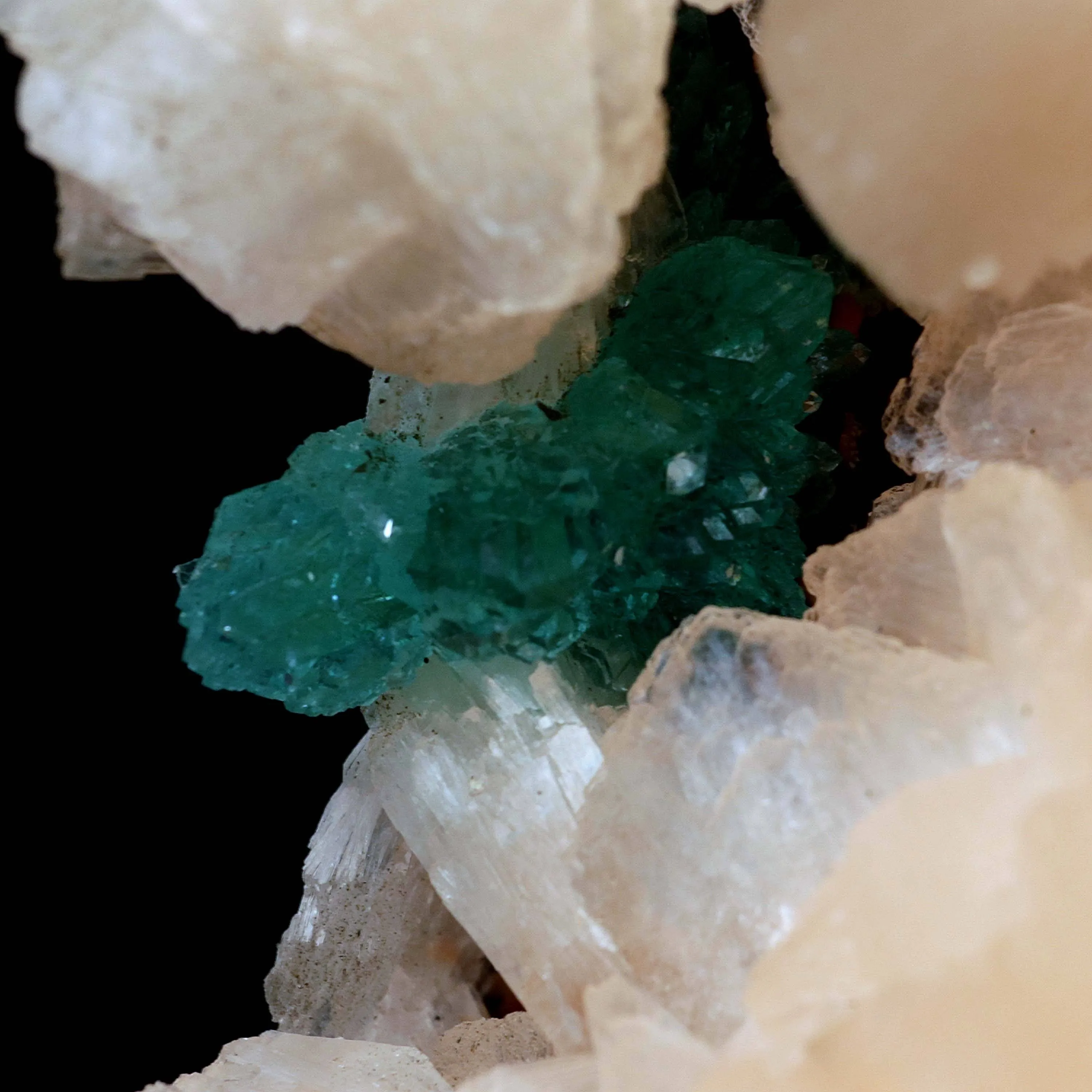 Green Apophyllite with Stilbite Cluster Natural Mineral Specimen - image 6