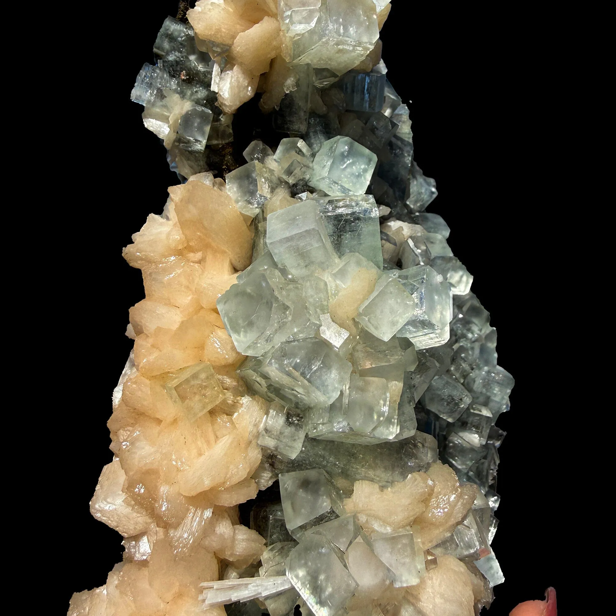 Green Apophyllite with Stilbite Crystal Cluster – Natural Indian Zeolite Mineral Specimen | Cubic Apophyllite Formation, Collector Display Piece - image 6