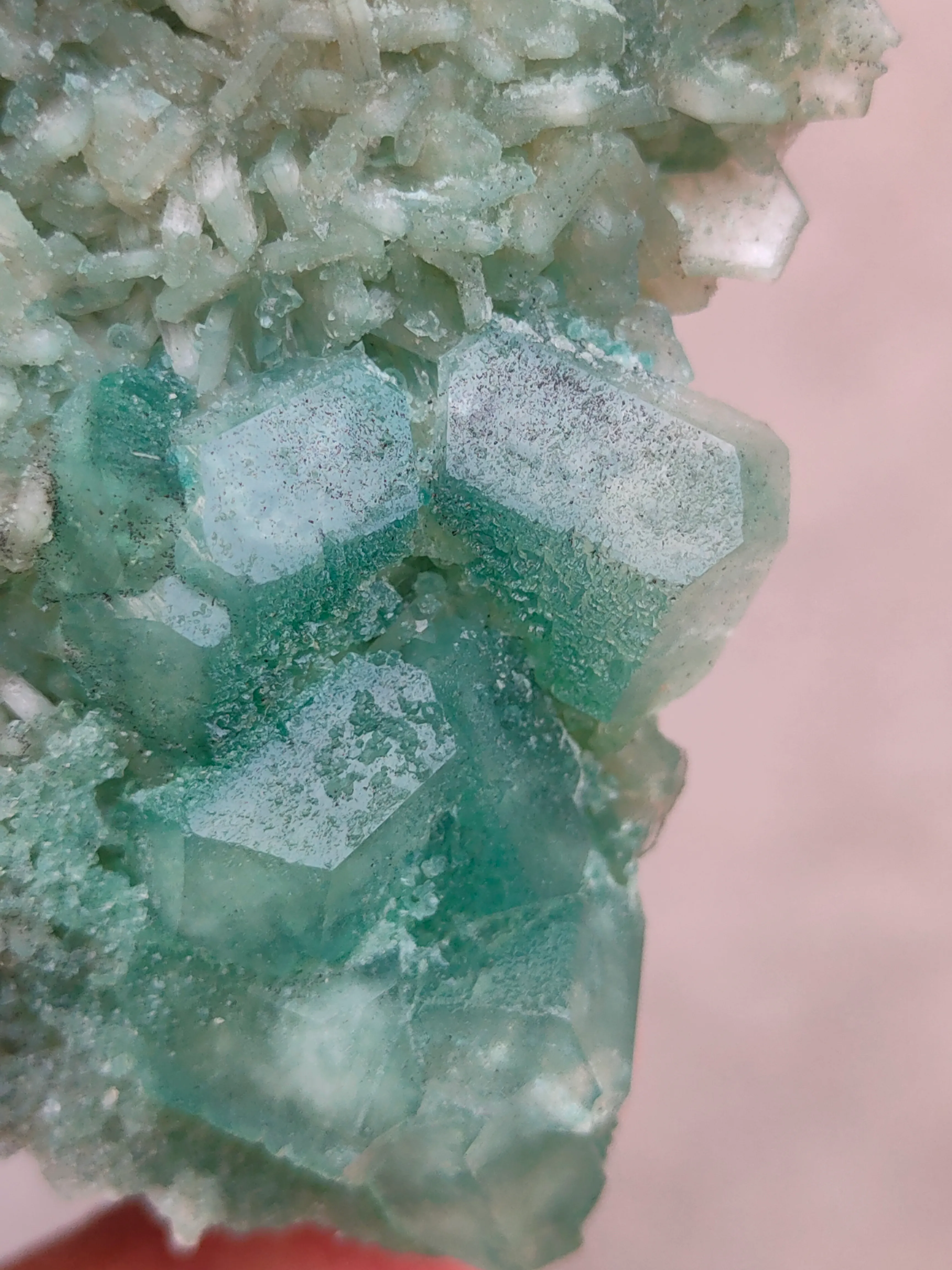 Green Apophyllite with  Stilbite - image 6