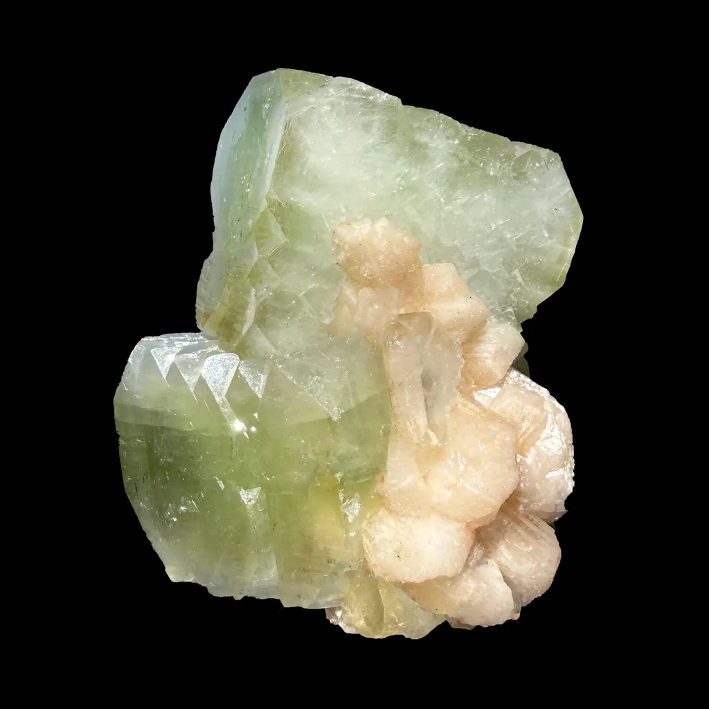 Green Apophyllite with Stilbite from Nashik Maharashtra India | Natural Zeolite Mineral Specimen - image 7