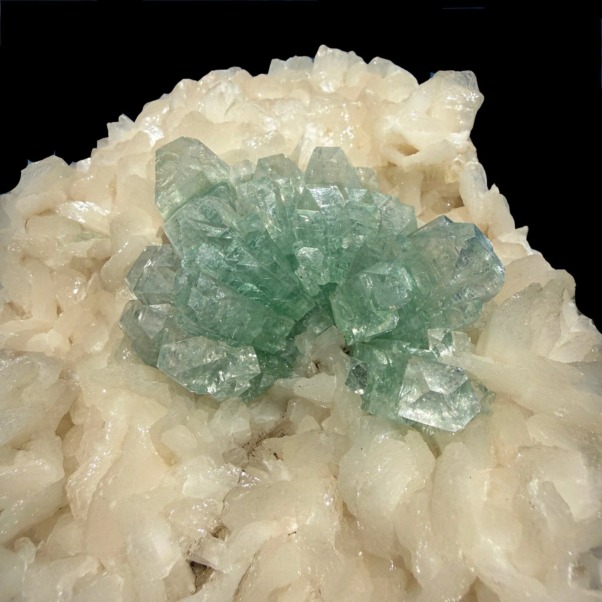 Green Apophyllite with Stilbite - Natural Crystal Cluster - image 3