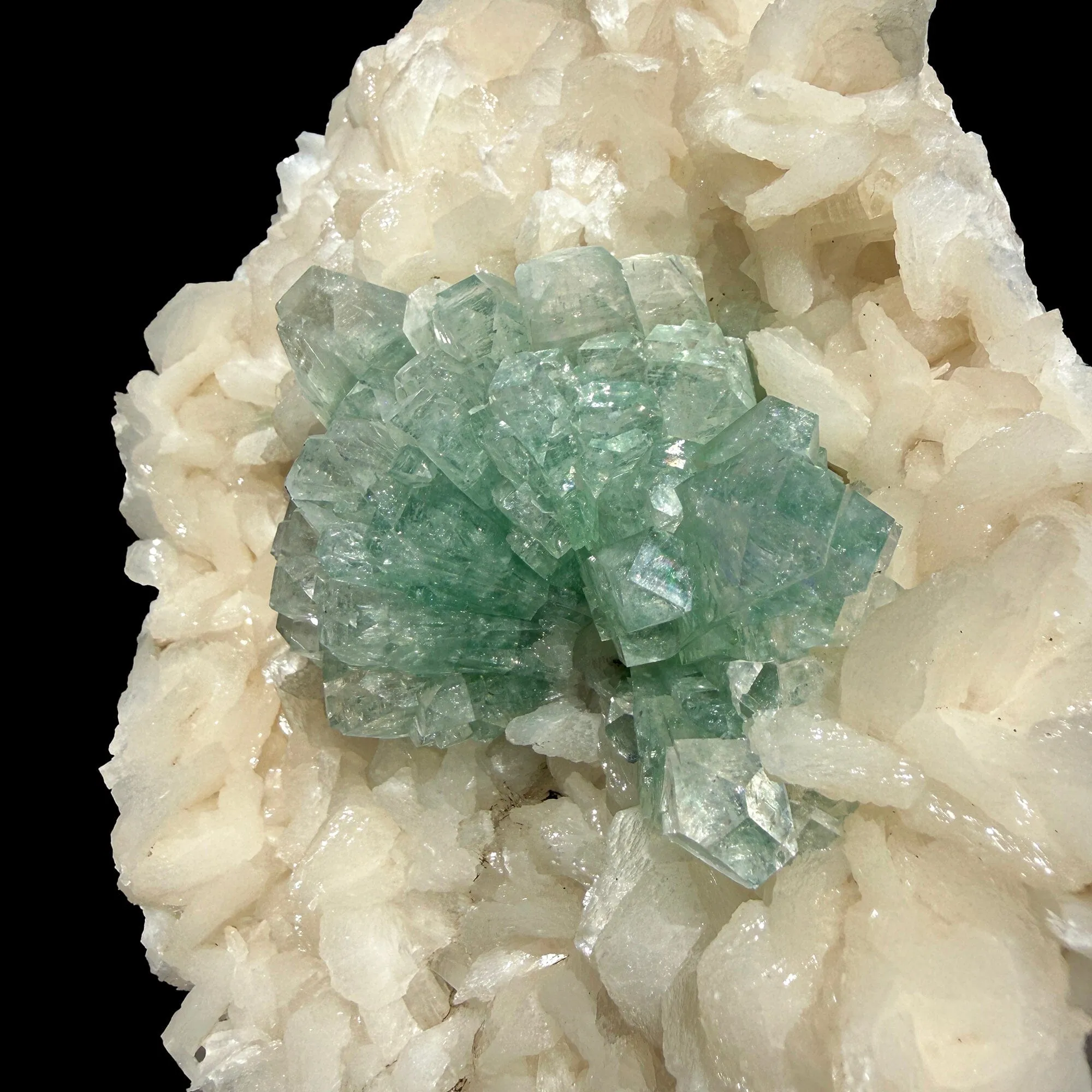 Green Apophyllite with Stilbite - Natural Crystal Cluster - image 4