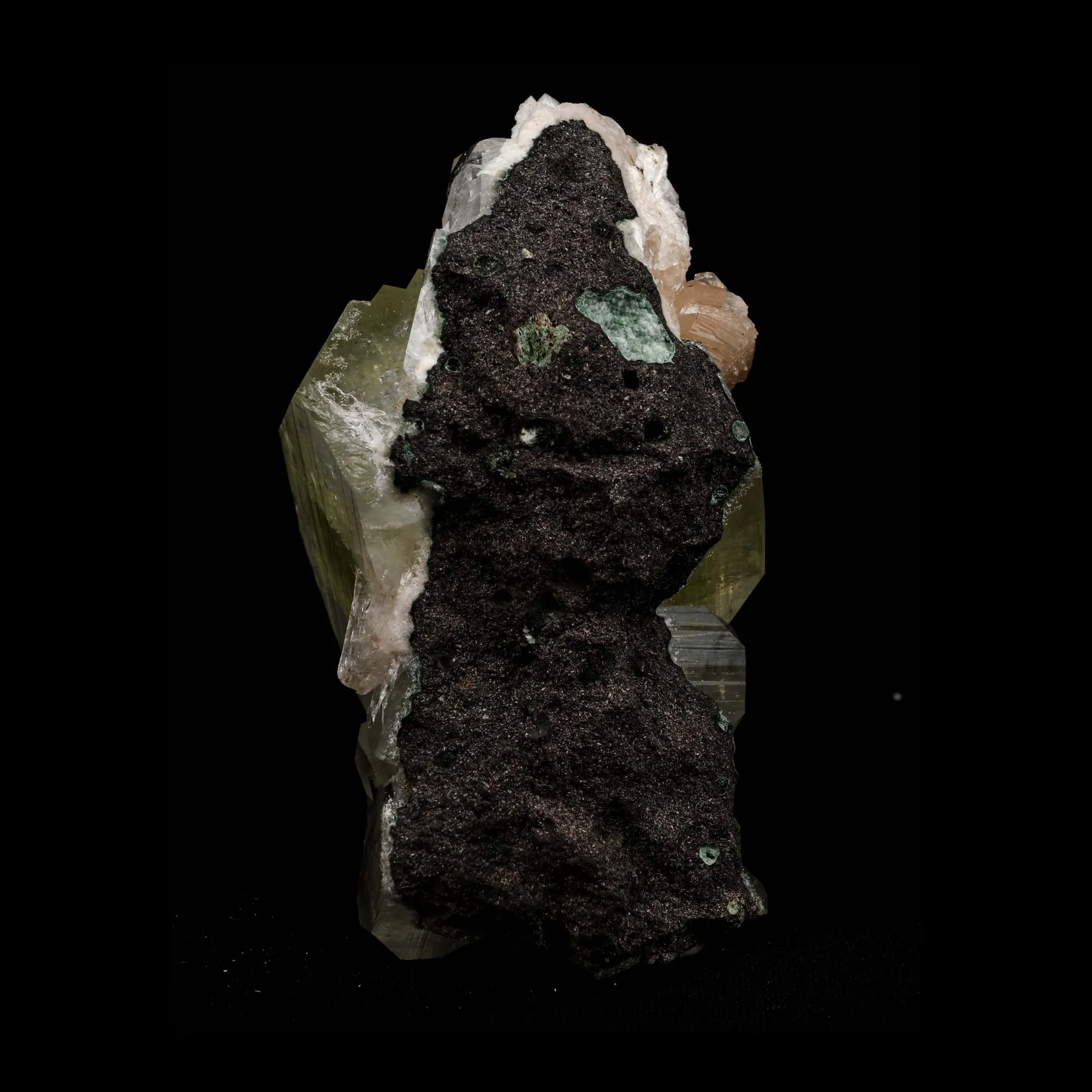 Green Apophyllite with Stilbite Natural Mineral Specimen - image 5