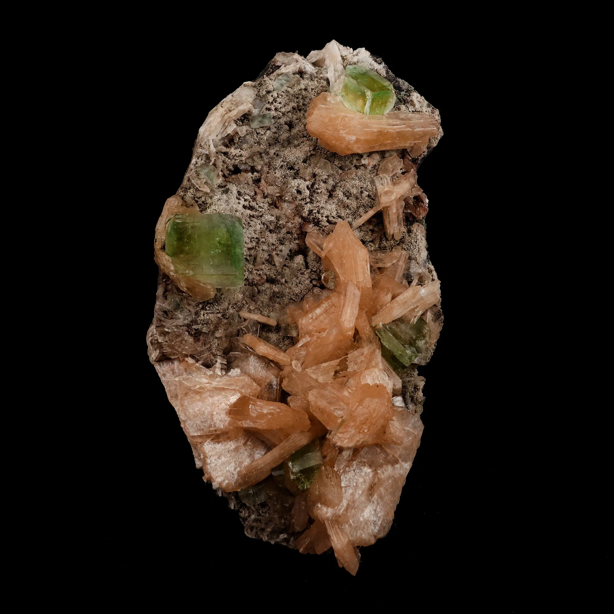 Green Apophyllite with Stilbite Natural Mineral Specimen - image 1