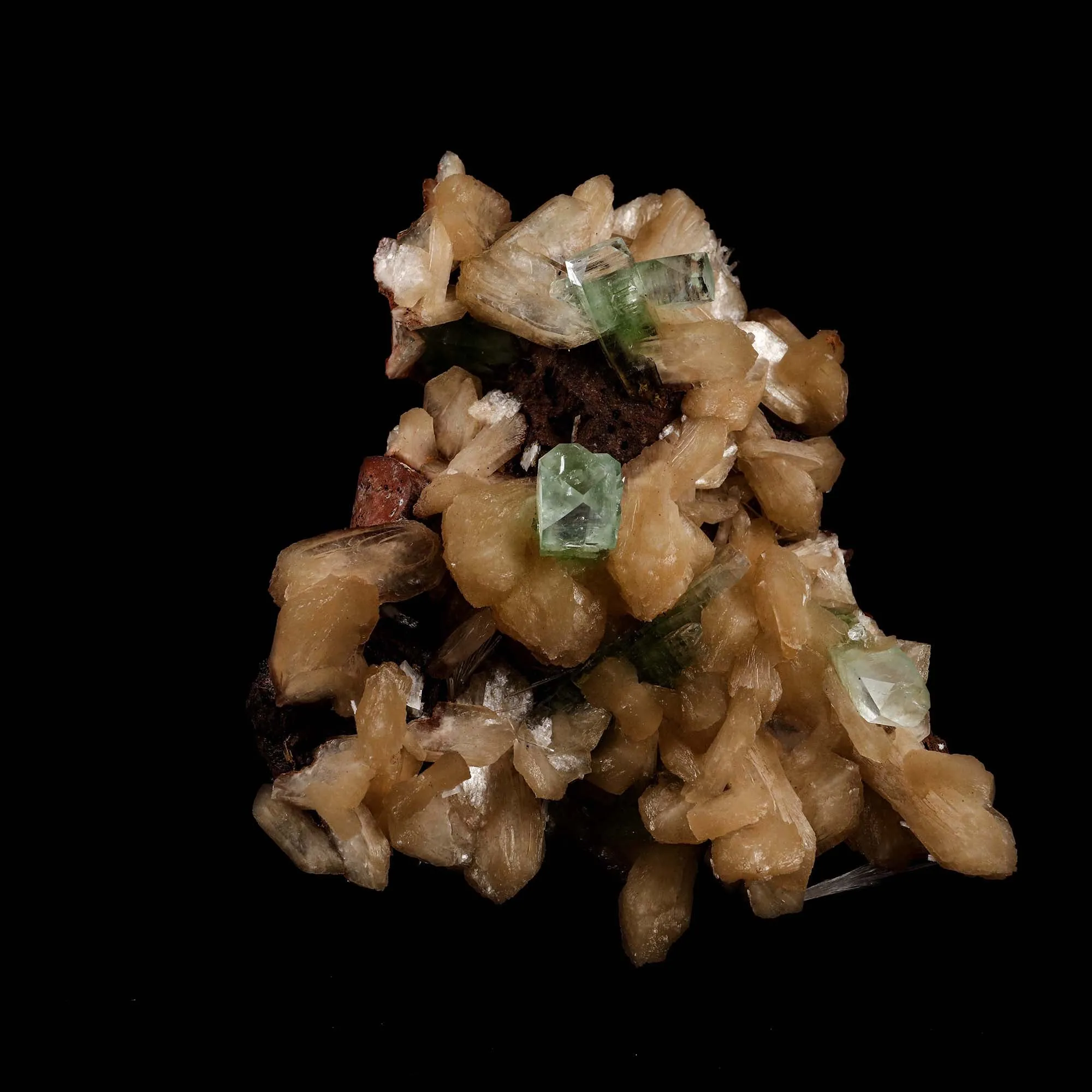 Green Apophyllite with Stilbite Natural Mineral Specimen - image 1