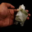Green Apophyllite with Stilbite Natural Mineral Specimen - image 4