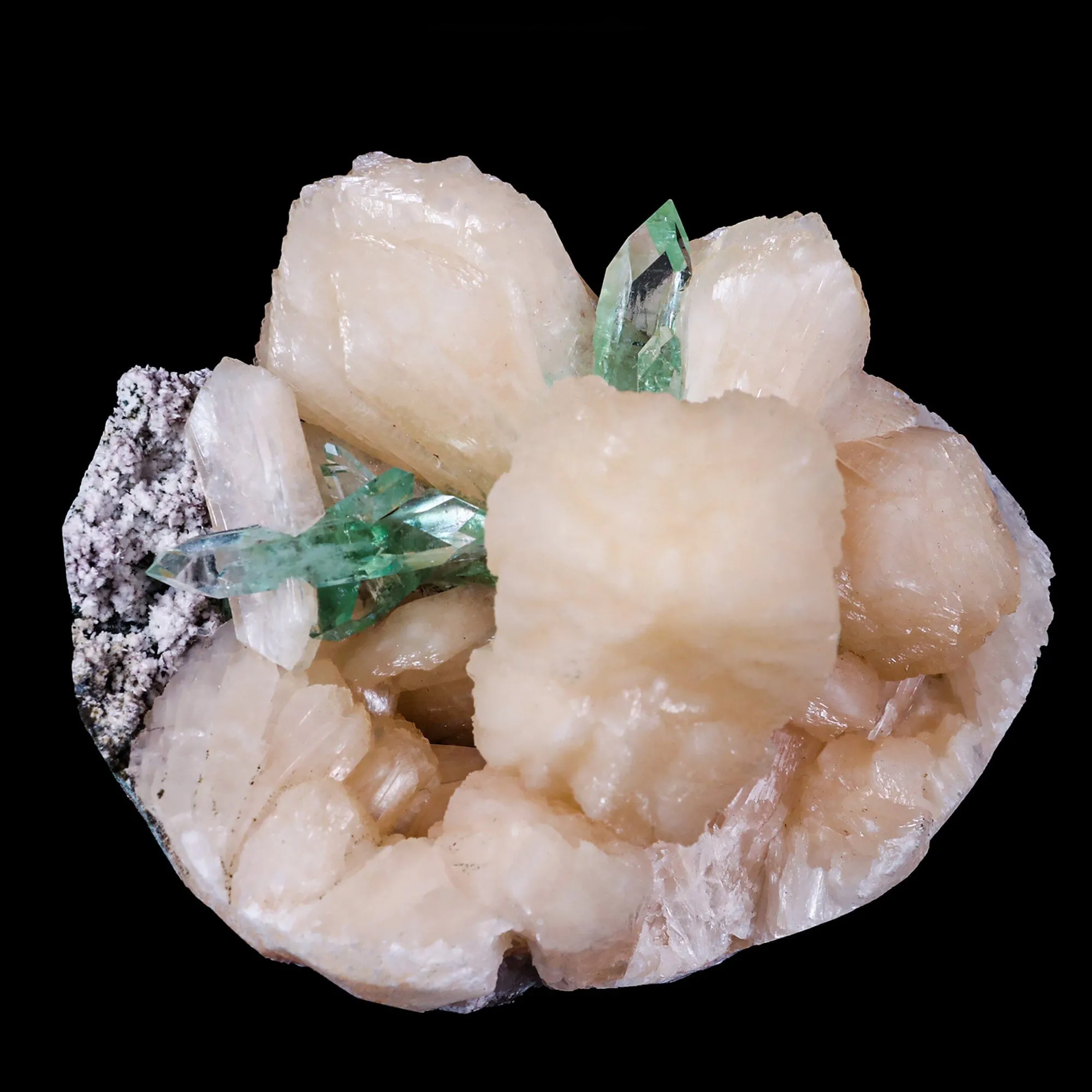 Green Apophyllite with Stilbite Natural Mineral Specimen - image 6