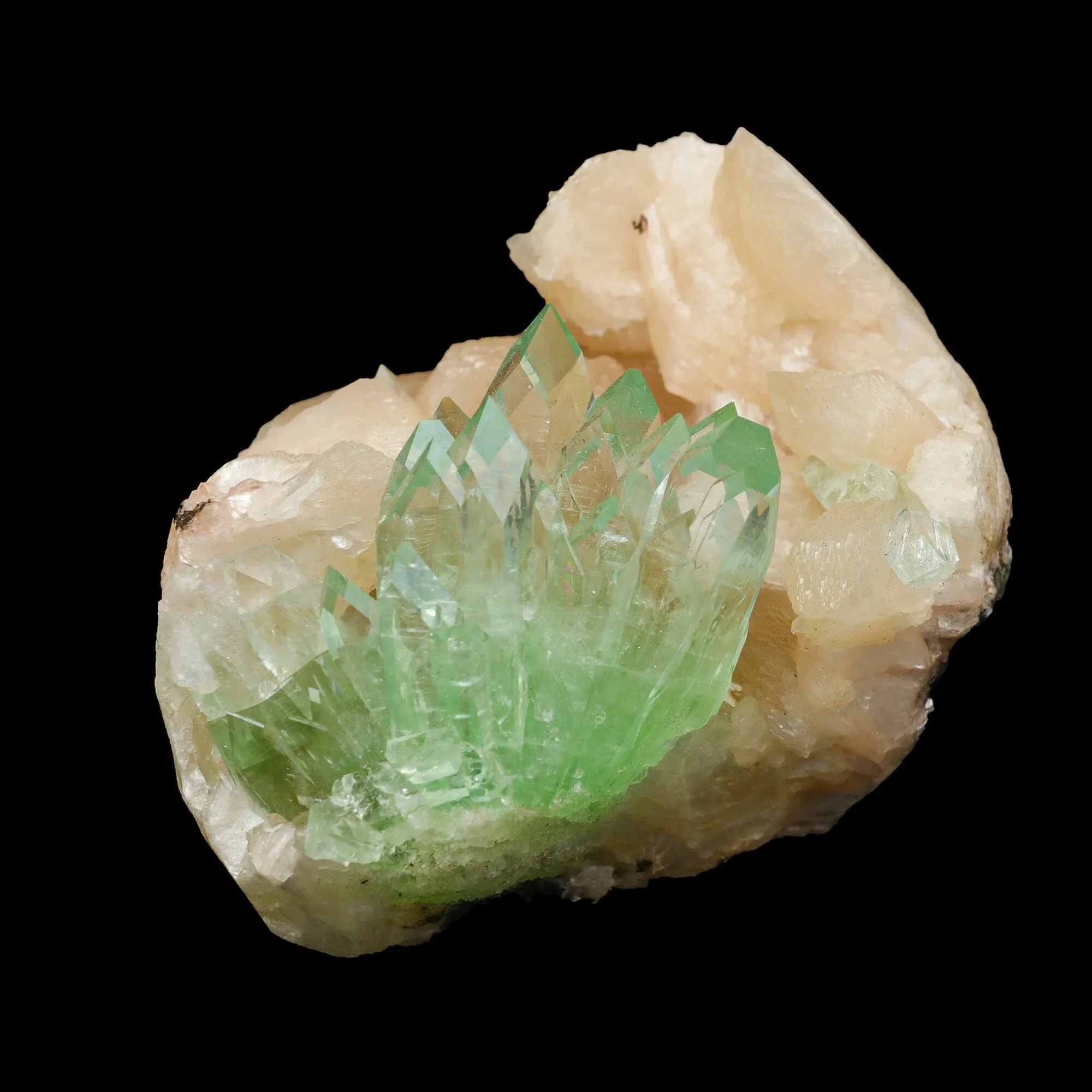 Green Apophyllite With Stilbite Natural Mineral Specimen - image 2