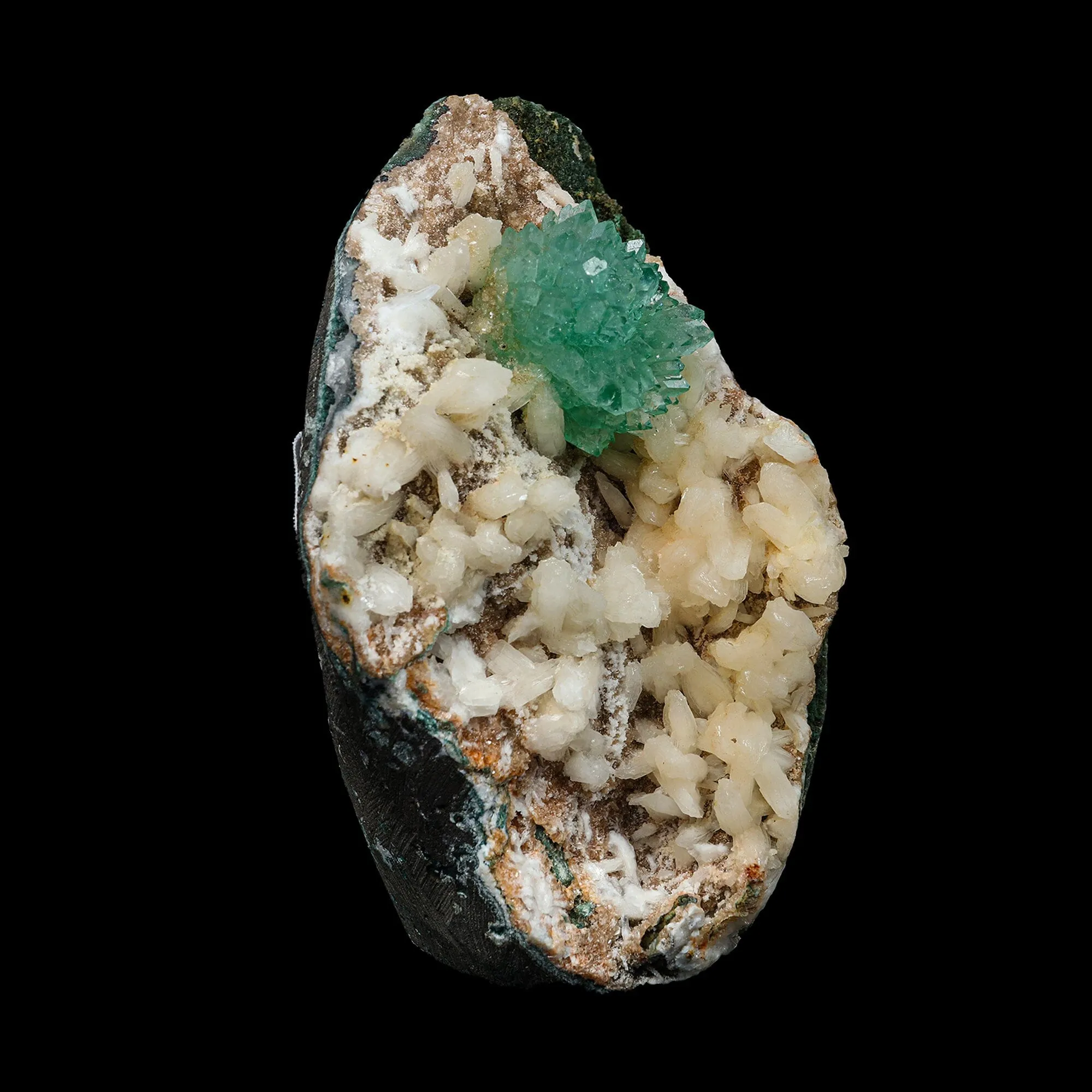 Green Apophyllite with Stilbite Natural Mineral Specimen - image 3