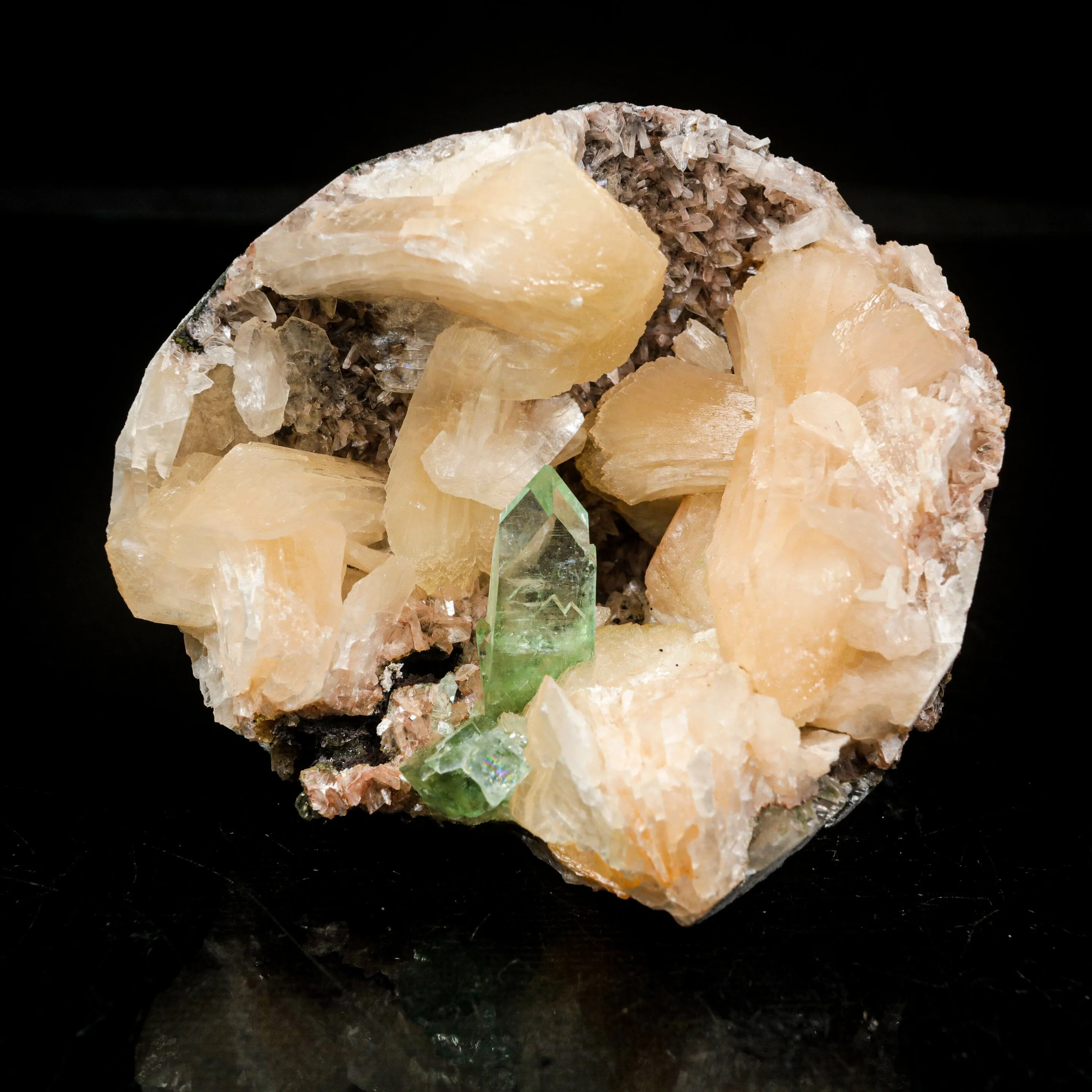 Green Apophyllite With Stilbite Natural Mineral Specimen - image 3