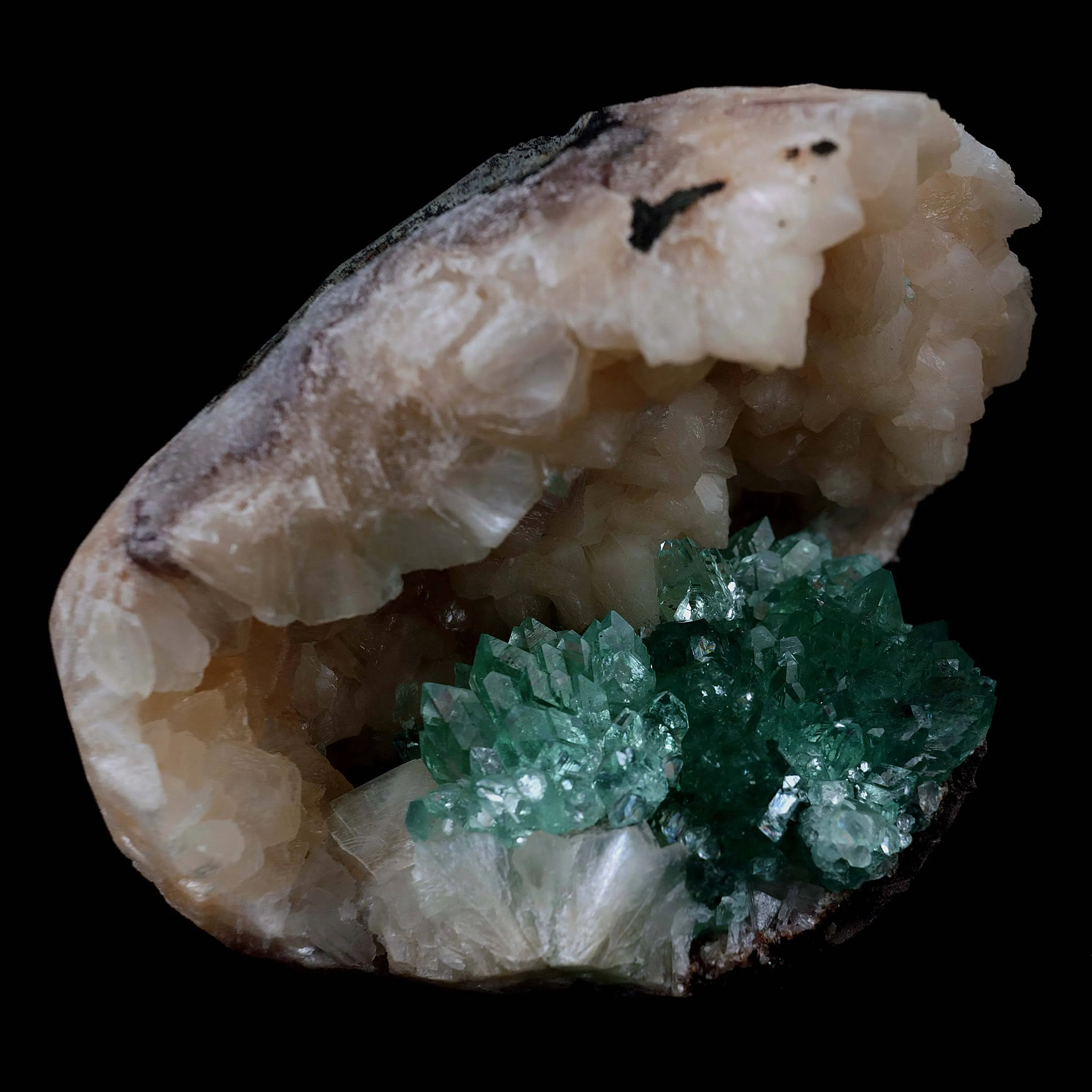 Green Apophyllite with Stilbite Natural Mineral Specimen - image 2