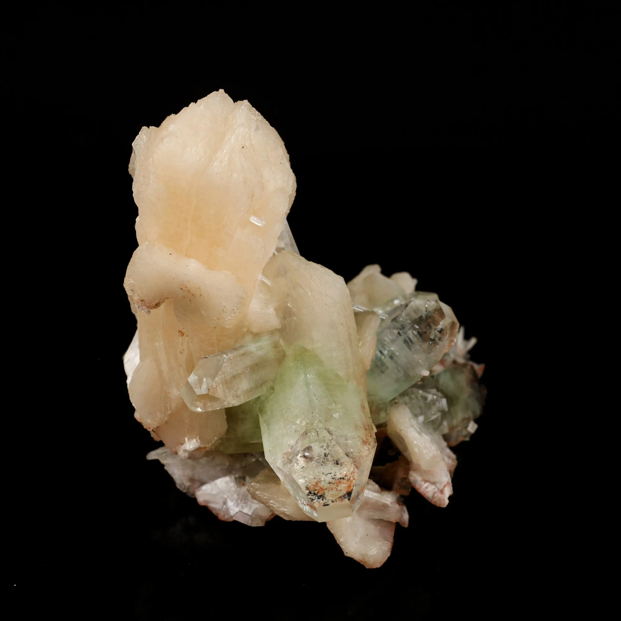 Green Apophyllite with Stilbite Natural Mineral Specimen - image 3