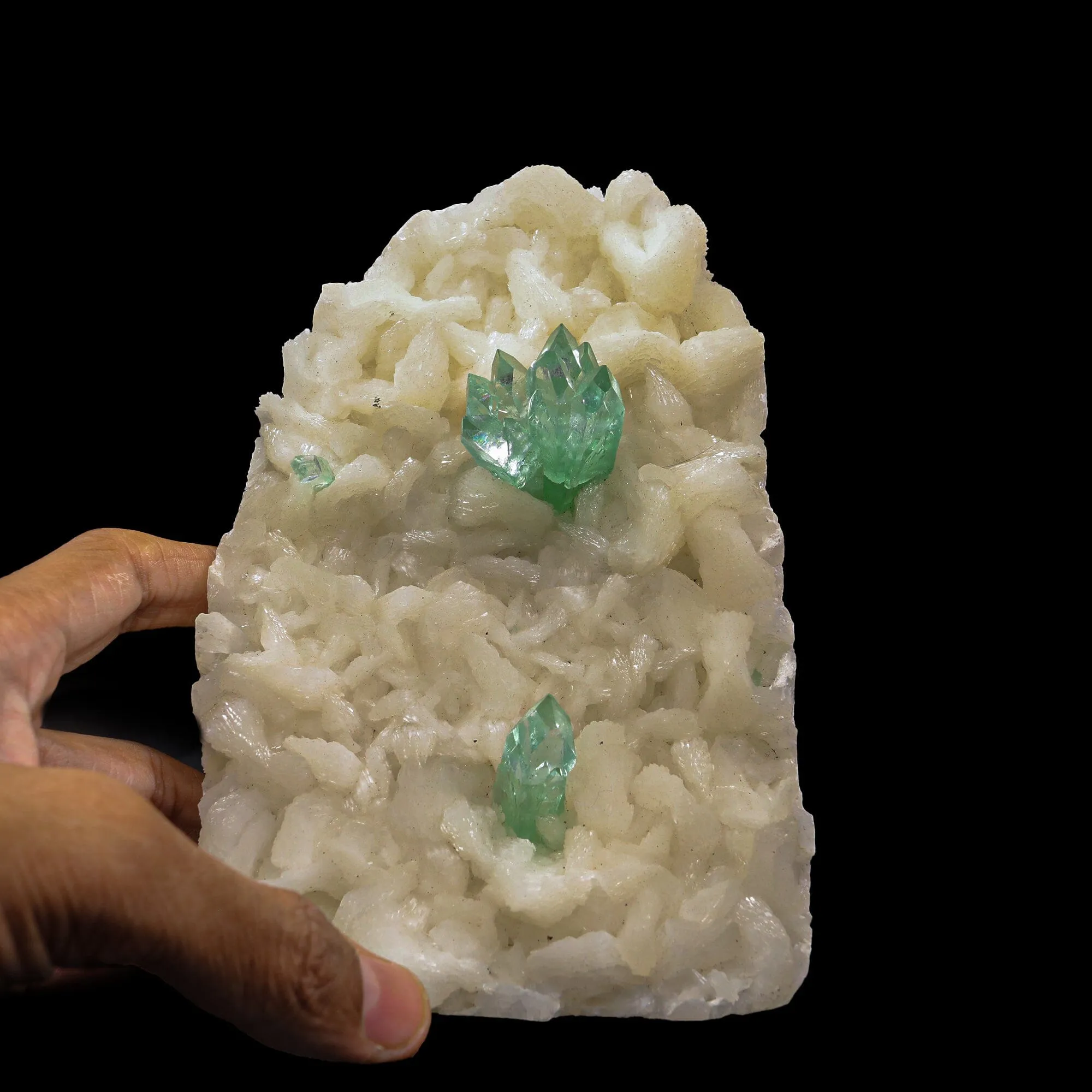 Green Apophyllite with Stilbite Natural Mineral Specimen - image 4