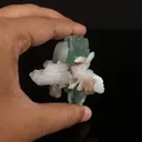 Green Apophyllite with Stilbite Natural Mineral Specimen - image 5