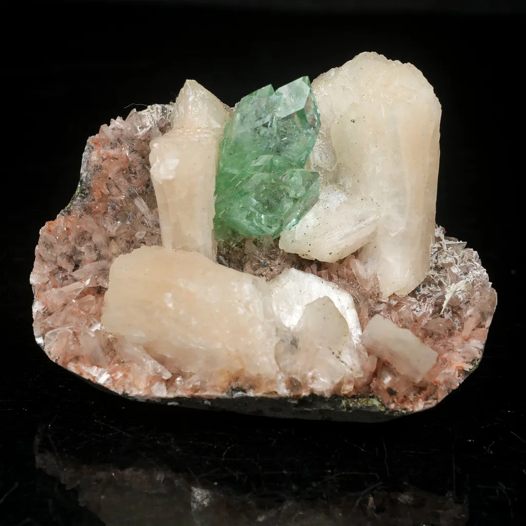 Green Apophyllite With Stilbite Natural Mineral Specimen - image 2