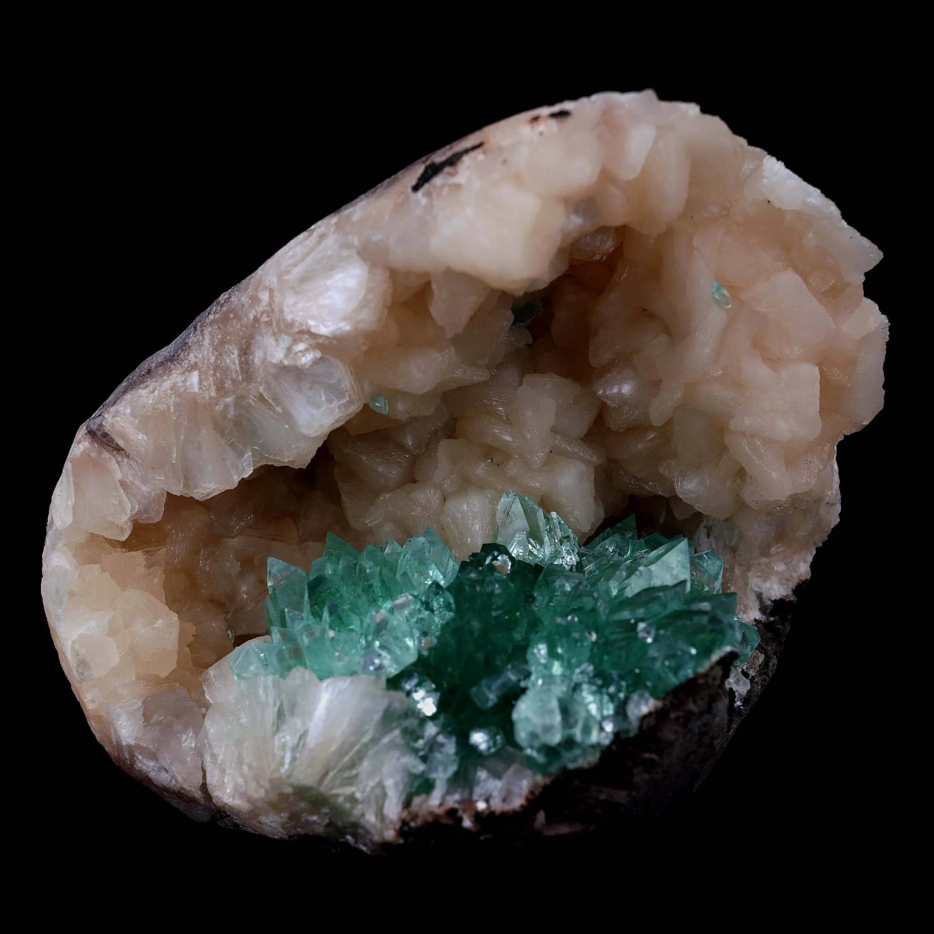 Green Apophyllite with Stilbite Natural Mineral Specimen - image 1