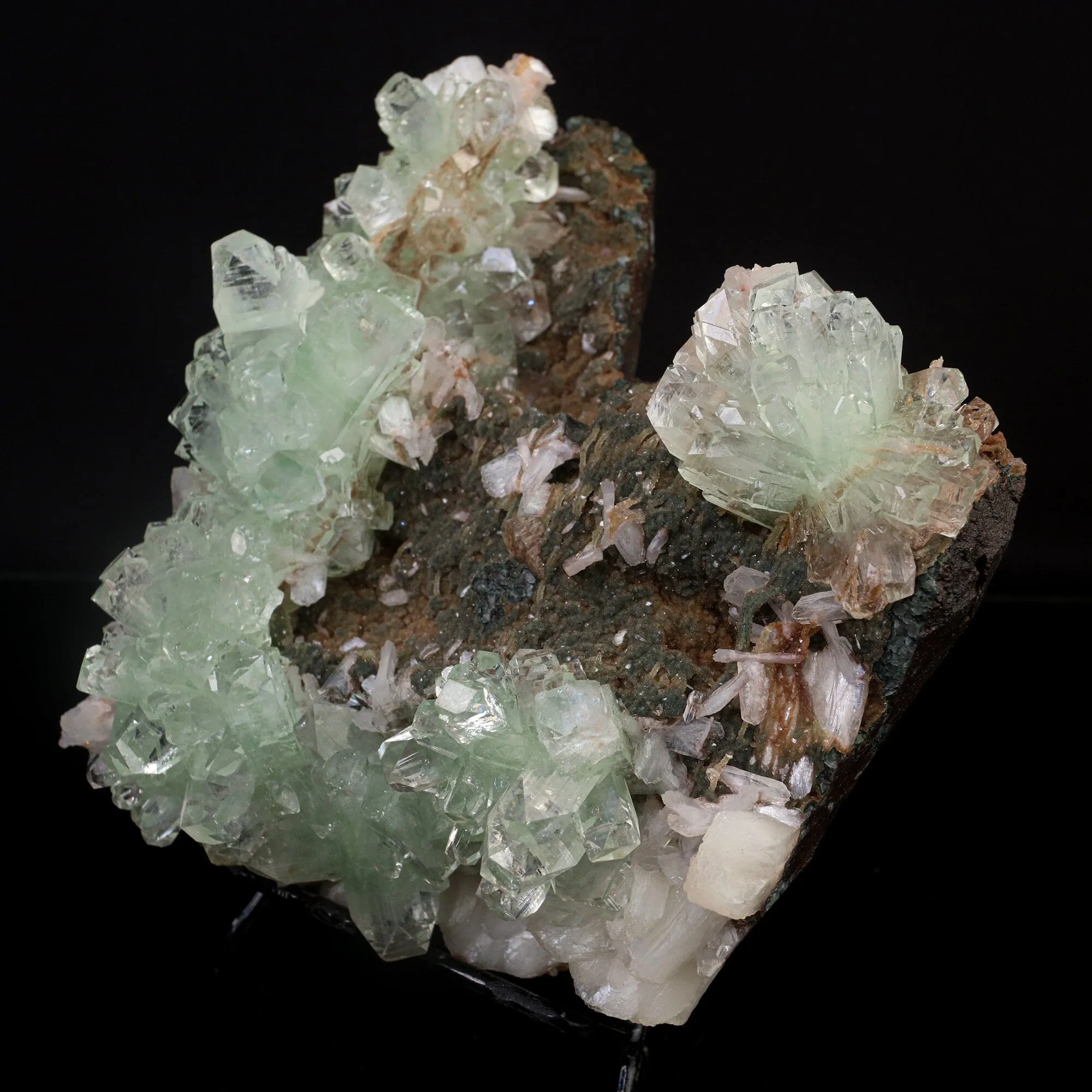Green Apophyllite with Stilbite Natural Mineral Specimen - image 3