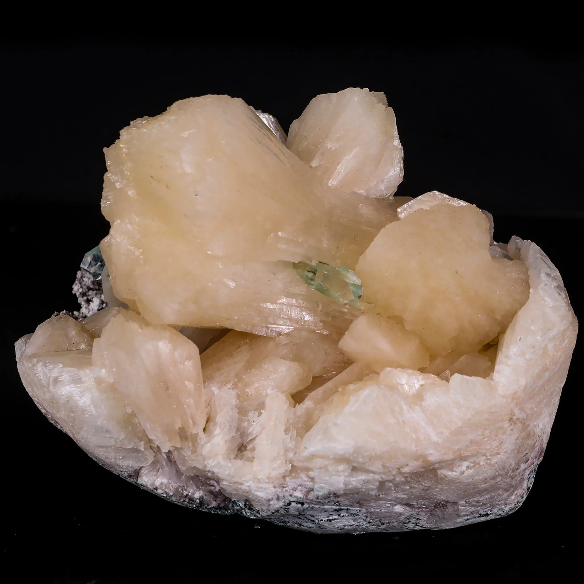 Green Apophyllite with Stilbite Natural Mineral Specimen - image 4