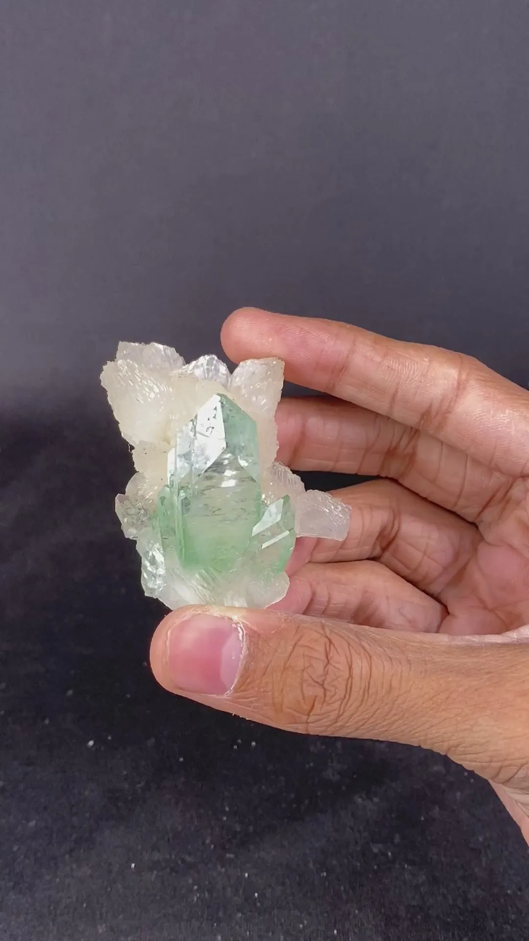 Green Apophyllite With Stilbite Natural Mineral Specimen - image 5