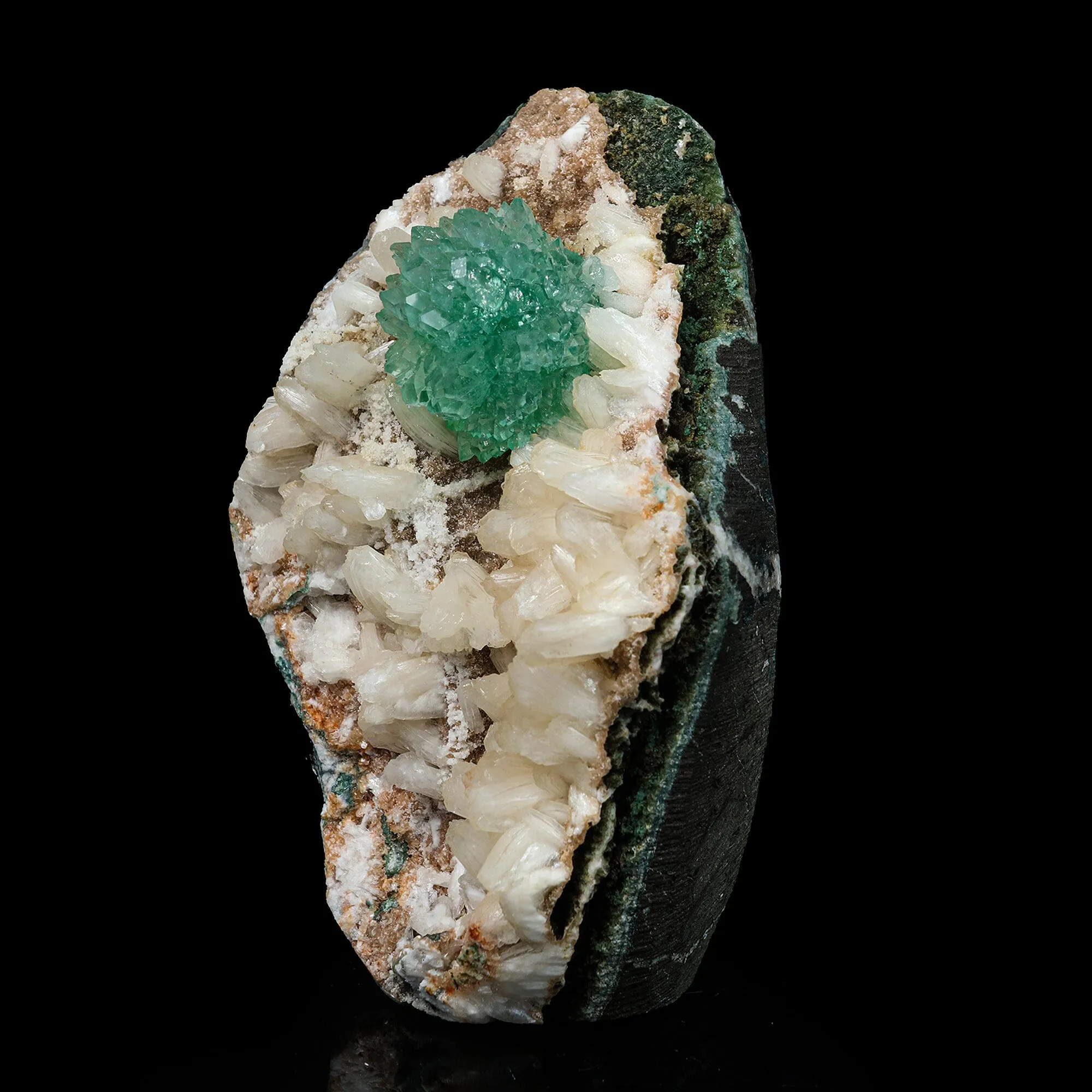 Green Apophyllite with Stilbite Natural Mineral Specimen - image 2