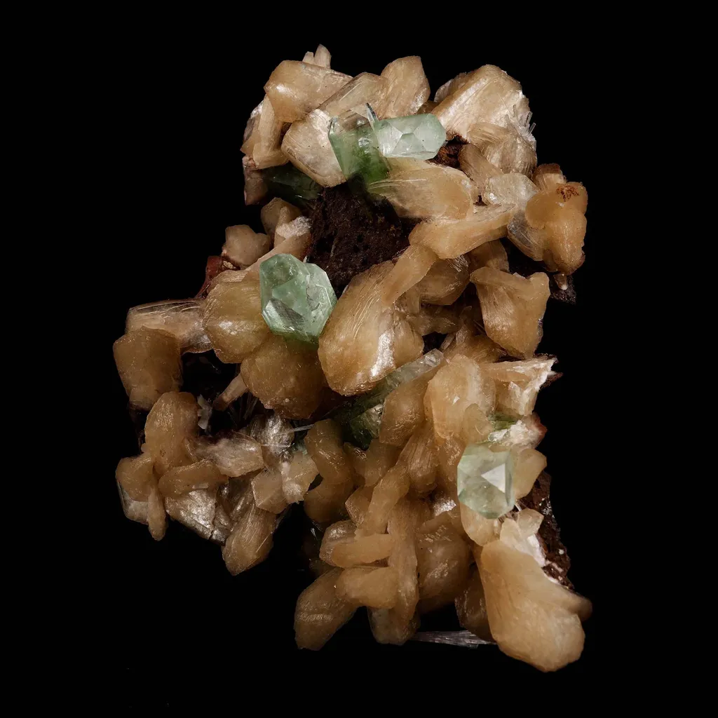 Green Apophyllite with Stilbite Natural Mineral Specimen - image 2