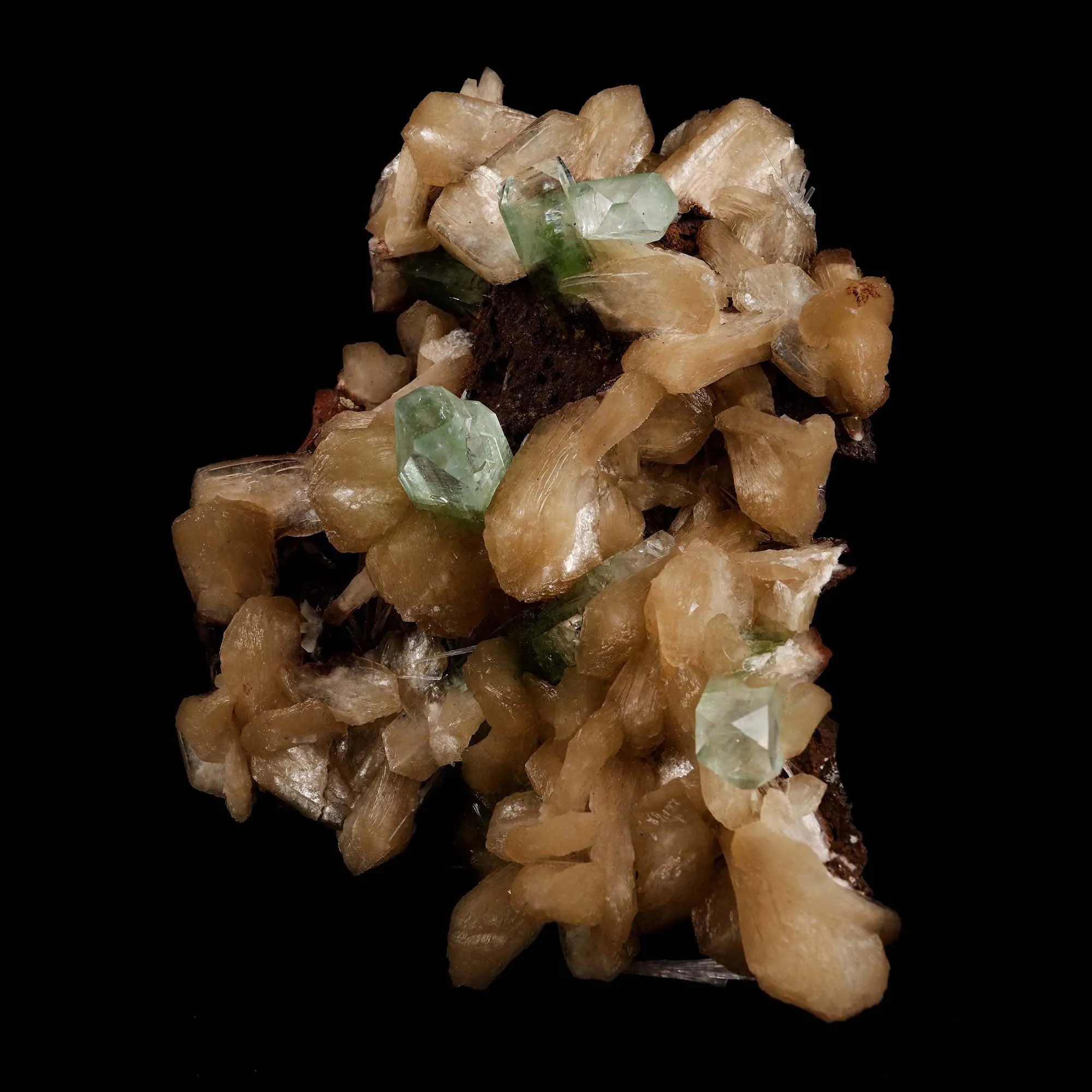 Green Apophyllite with Stilbite Natural Mineral Specimen - image 2