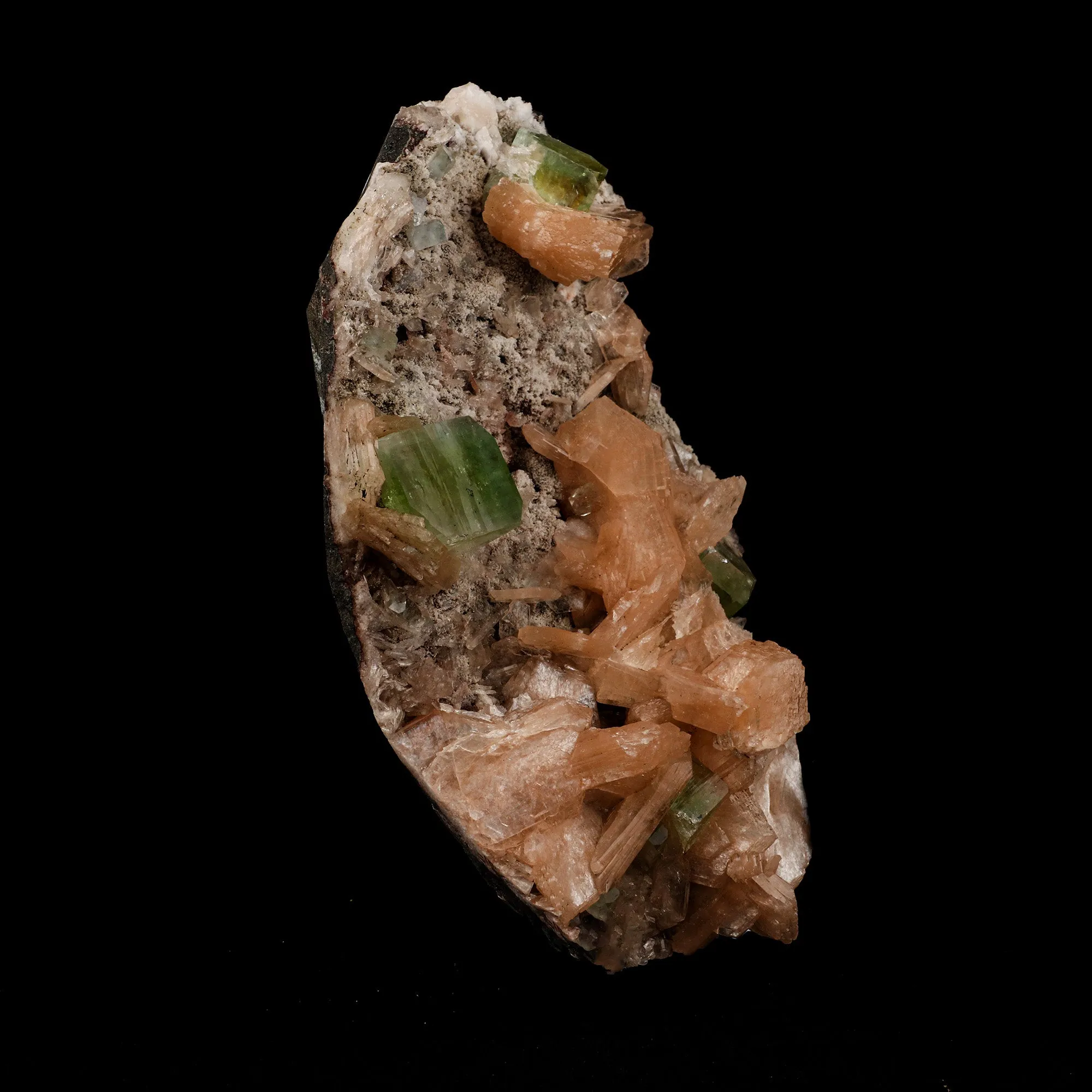 Green Apophyllite with Stilbite Natural Mineral Specimen - image 2