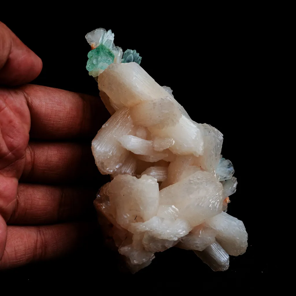 Green Apophyllite with Stilbite Natural Mineral Specimen - image 5