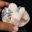 Green Apophyllite with Stilbite Natural Mineral Specimen - image 2