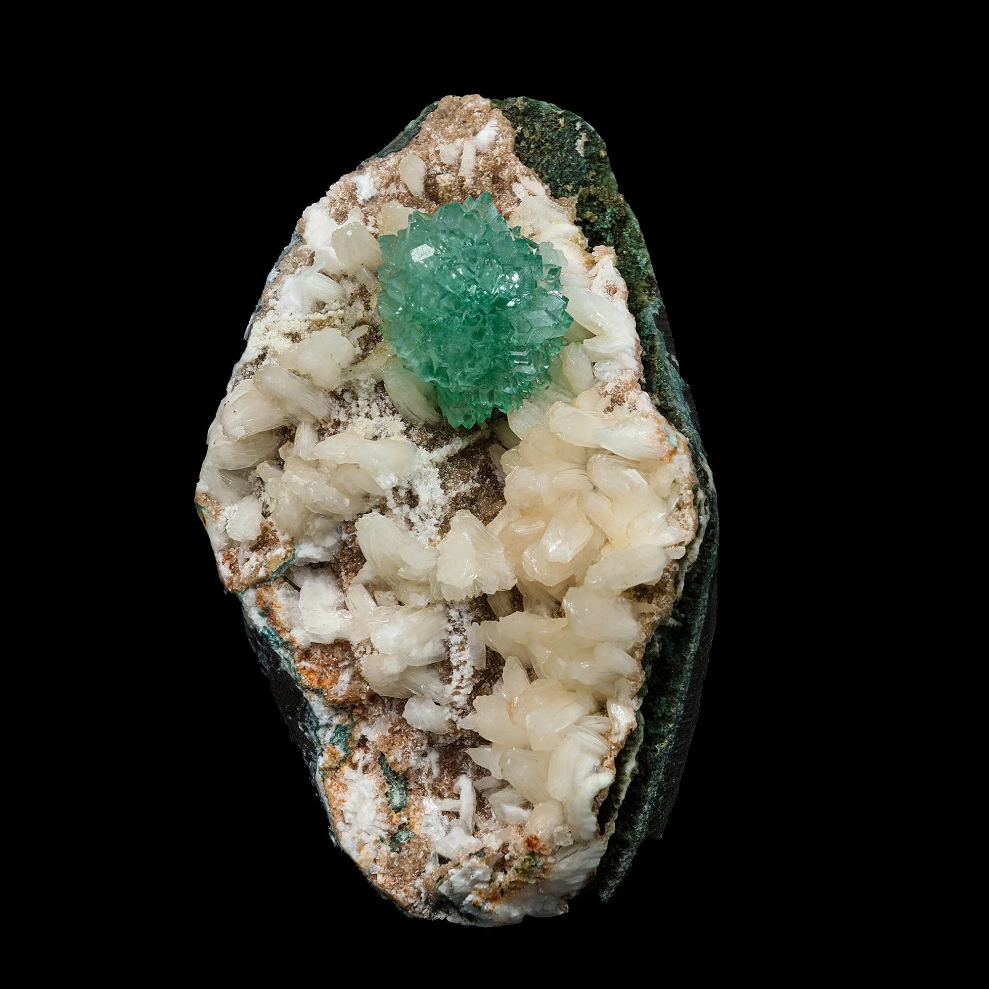 Green Apophyllite with Stilbite Natural Mineral Specimen - image 1