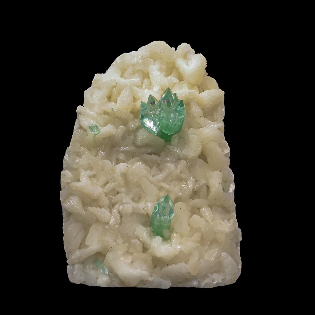 Green Apophyllite with Stilbite Natural Mineral Specimen image