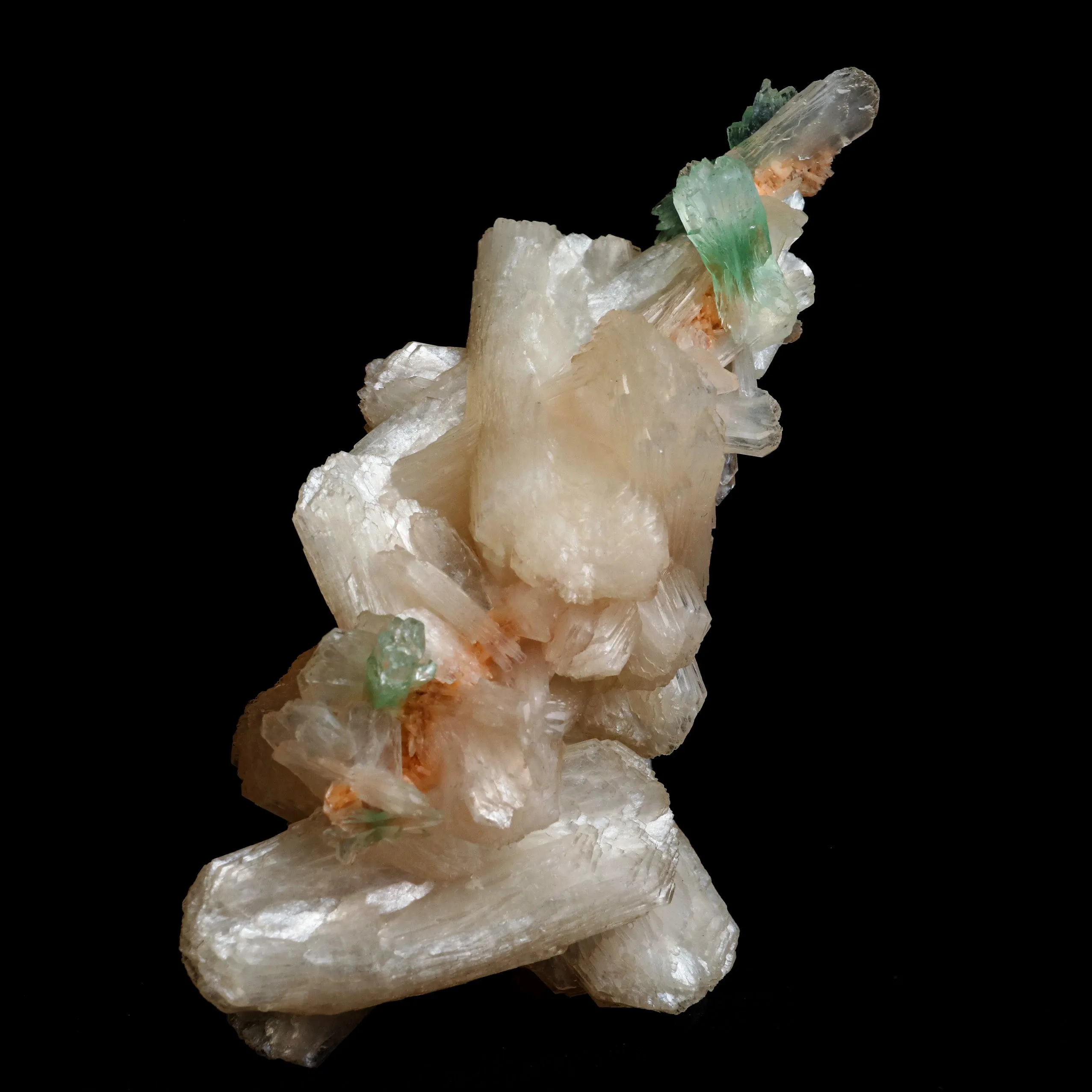 Green Apophyllite with Stilbite Natural Mineral Specimen - image 2