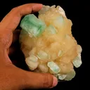 Green Apophyllite with Stilbite Natural Mineral Specimen - image 4