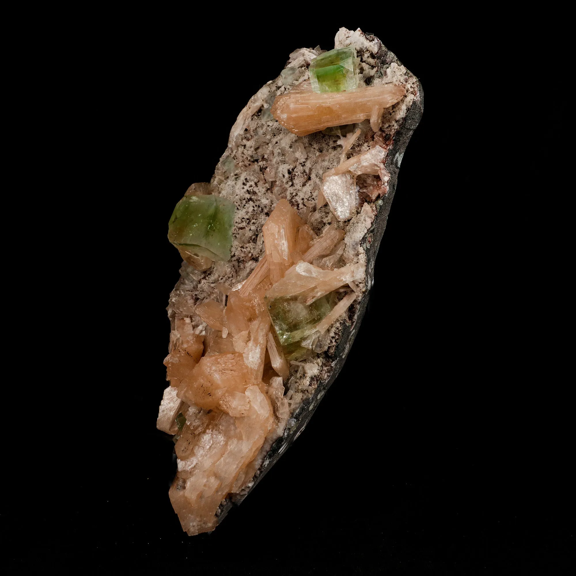 Green Apophyllite with Stilbite Natural Mineral Specimen - image 3
