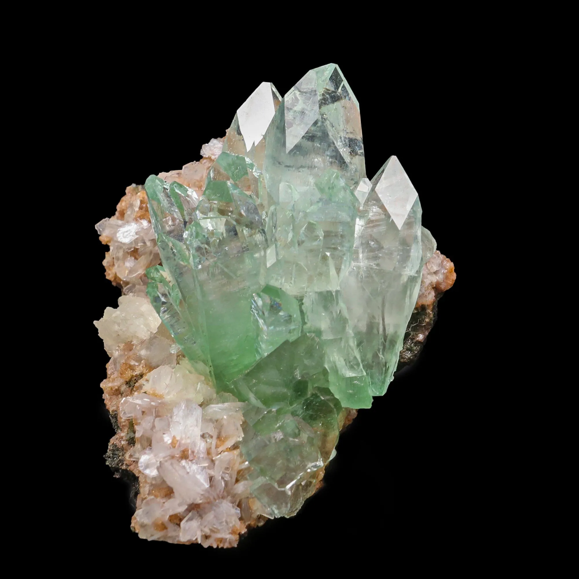 Green Apophyllite with Stilbite Natural Mineral Specimen - image 3