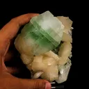 Green Apophyllite with Stilbite Natural Mineral Specimen - image 4