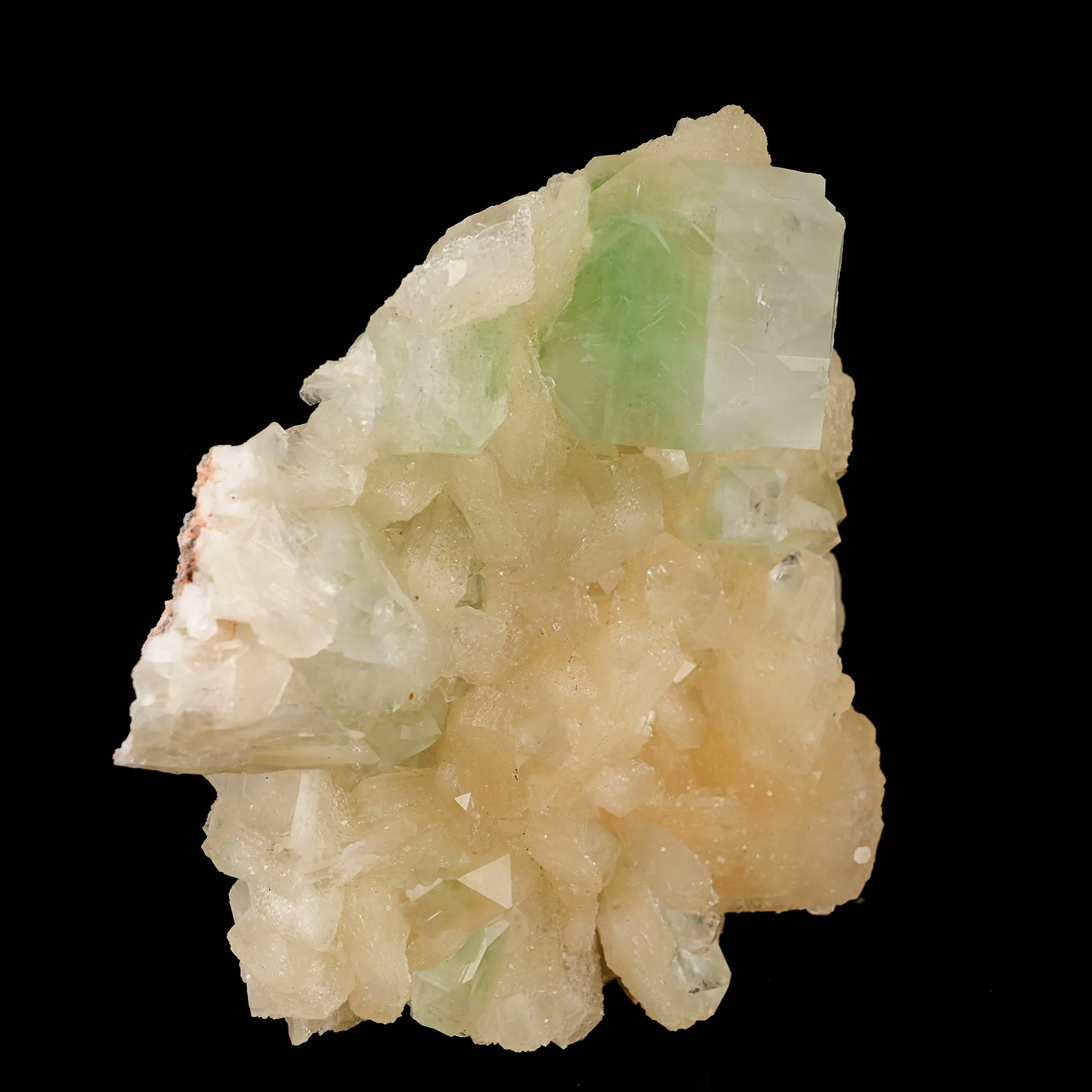 Green Apophyllite with Stilbite Natural Mineral Specimen - image 3