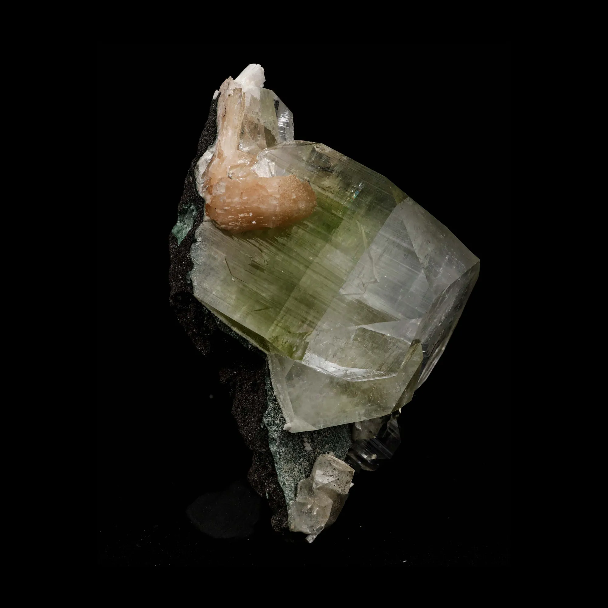 Green Apophyllite with Stilbite Natural Mineral Specimen - image 3