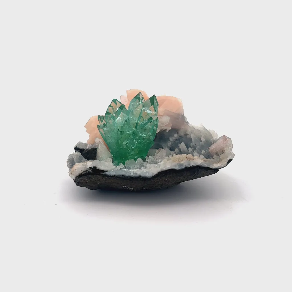 Green Apophyllite with Stilbite Natural Mineral Specimen USA - image 5