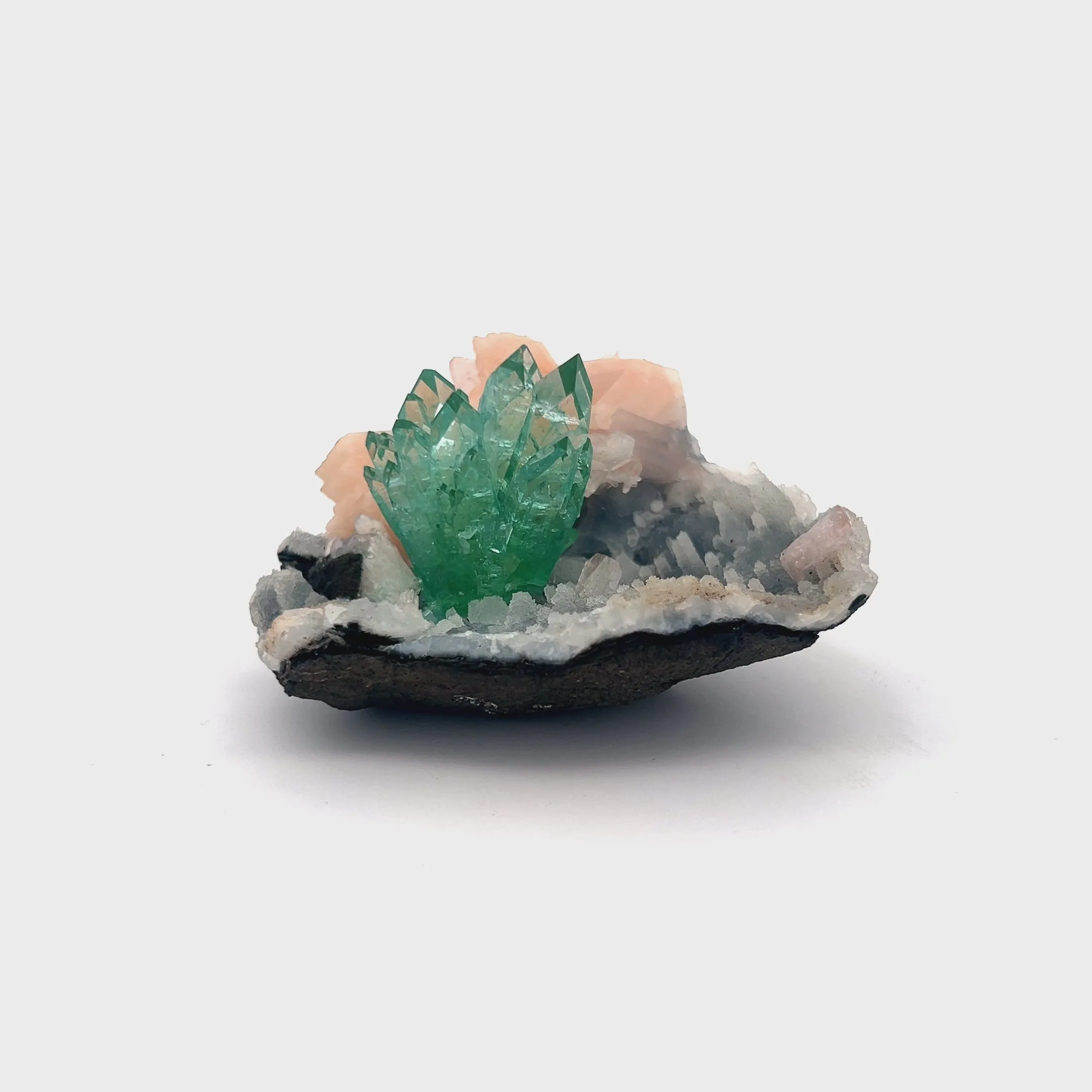 Green Apophyllite with Stilbite Natural Mineral Specimen USA - image 5