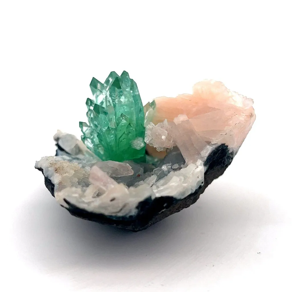 Green Apophyllite with Stilbite Natural Mineral Specimen USA - image 3