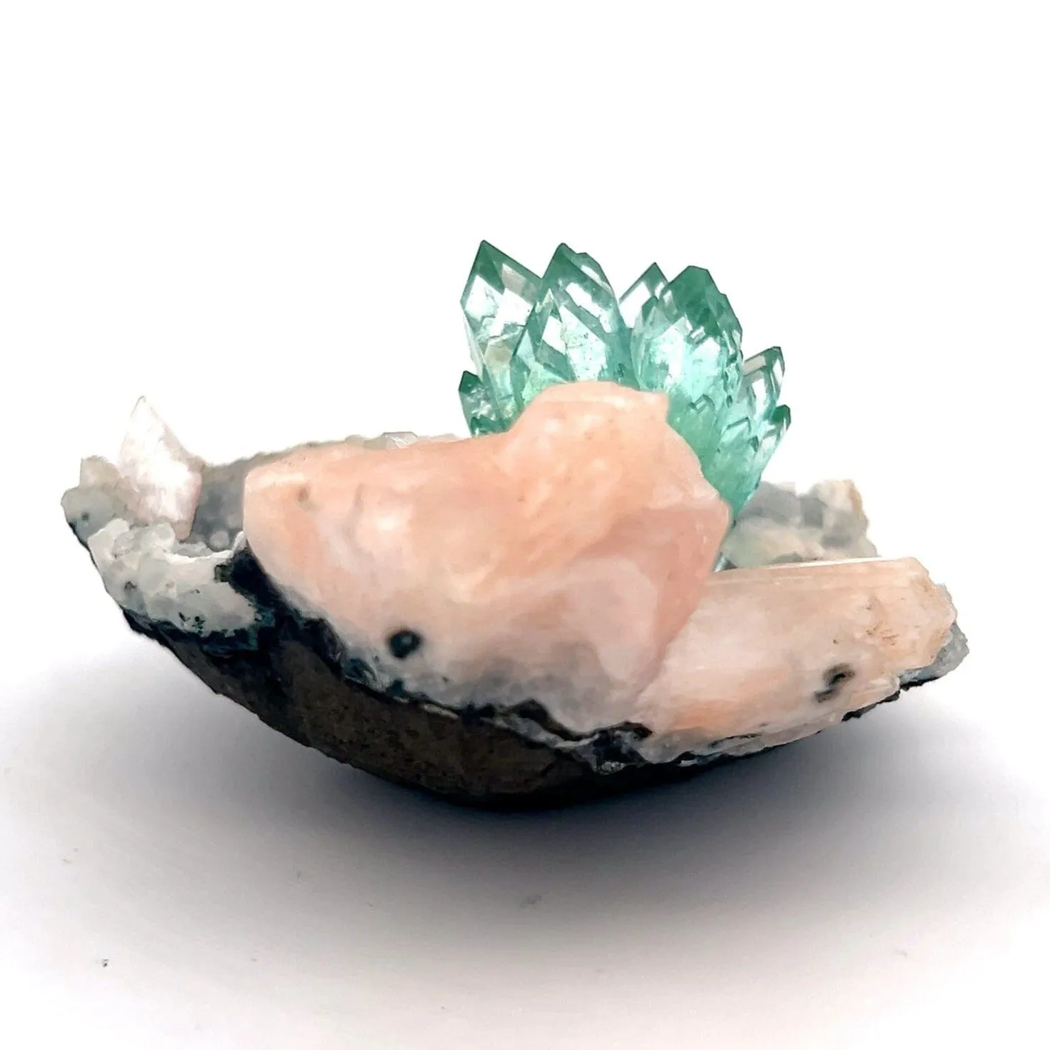 Green Apophyllite with Stilbite Natural Mineral Specimen USA - image 4