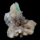 Green Apophyllite with Stilbite on Chalcedony Natural Mineral Specimen - image 3