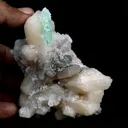 Green Apophyllite with Stilbite on Chalcedony Natural Mineral Specimen - image 4