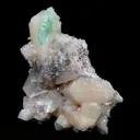Green Apophyllite with Stilbite on Chalcedony Natural Mineral Specimen - image 2
