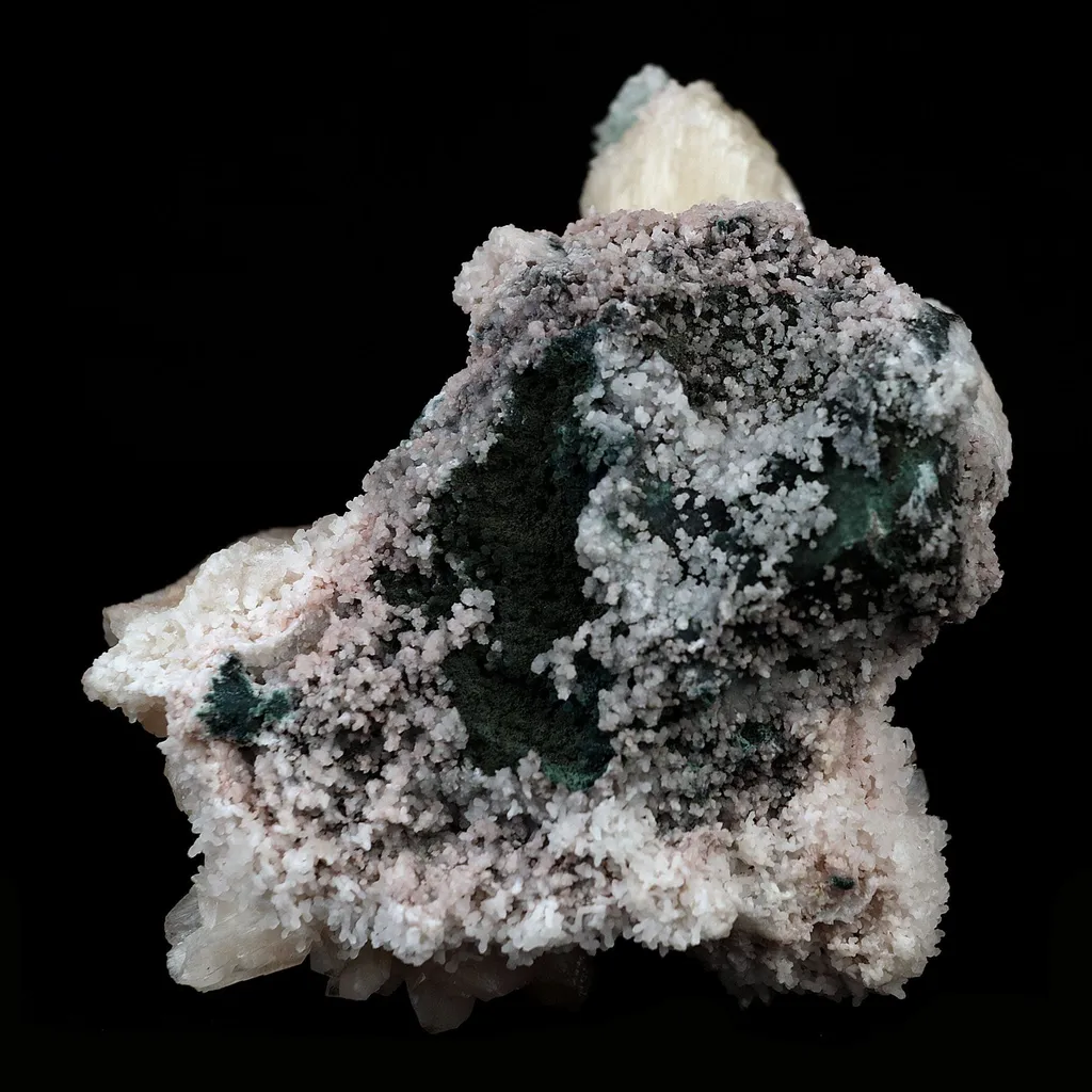 Green Apophyllite with Stilbite on Chalcedony Natural Mineral Specimen - image 8