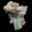 Green Apophyllite with Stilbite on Chalcedony Natural Mineral Specimen - image 7