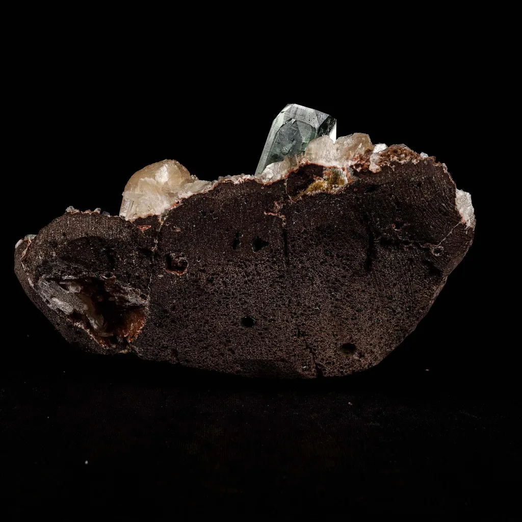 Green Apophyllite with Stilbite on Heulandite Natural Mineral Specimen - image 4