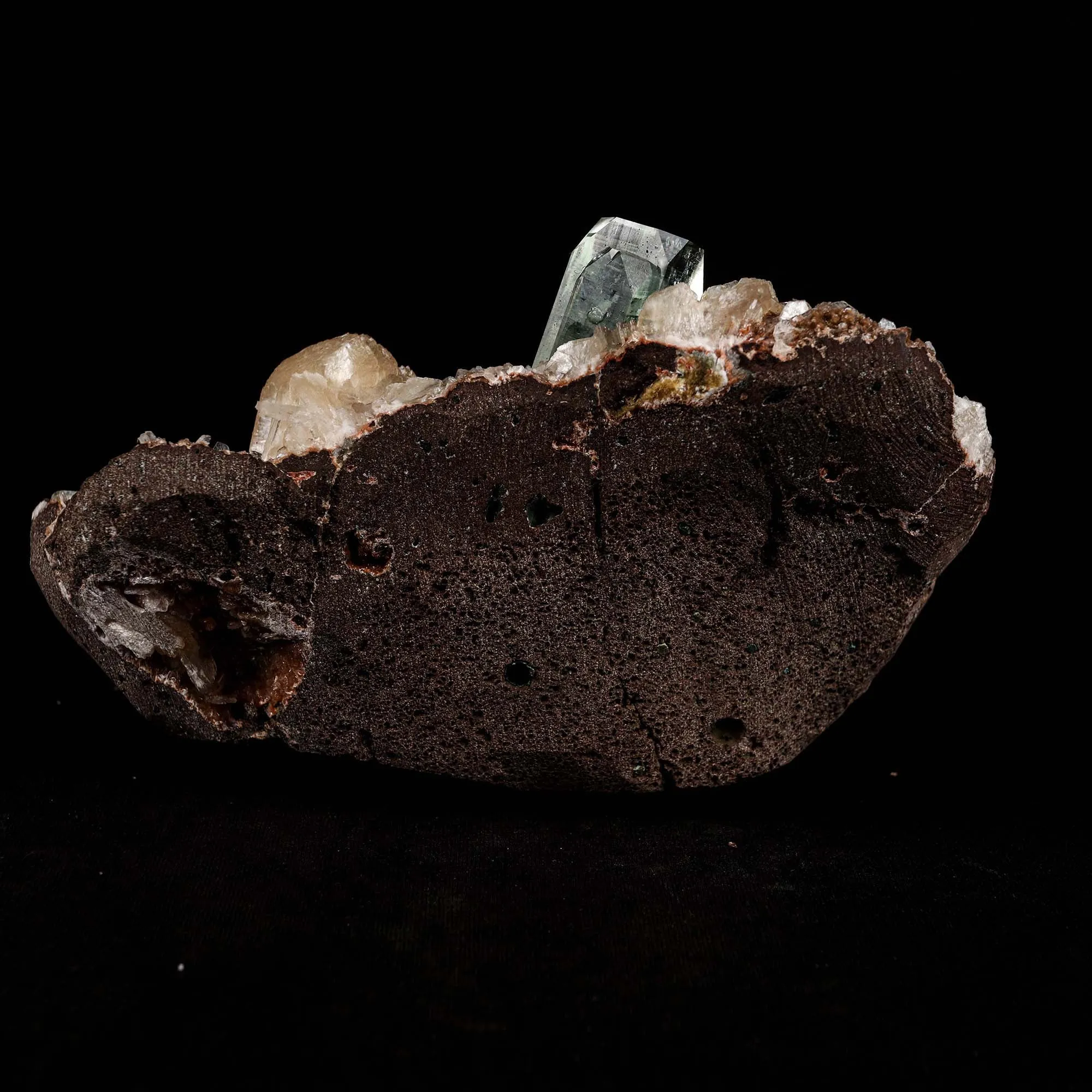 Green Apophyllite with Stilbite on Heulandite Natural Mineral Specimen - image 4