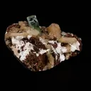Green Apophyllite with Stilbite on Heulandite Natural Mineral Specimen - image 2